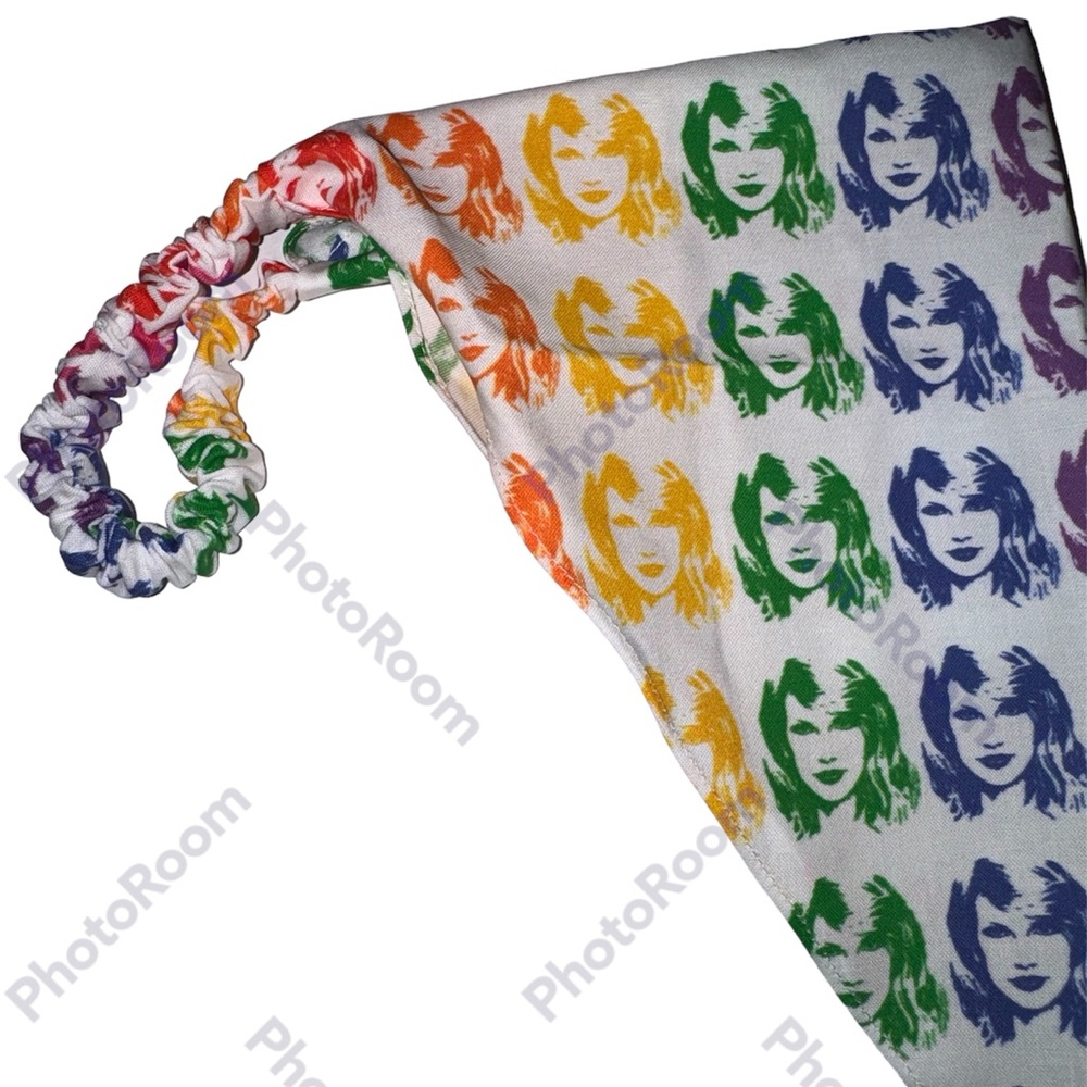 Swifties colorful 70’s style head scarf hand made USA cotton festivals concert